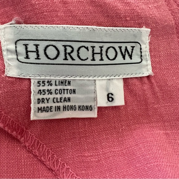 Vintage Horchow Linen Blend Pleated Dress Pockets - Picture 4 of 4